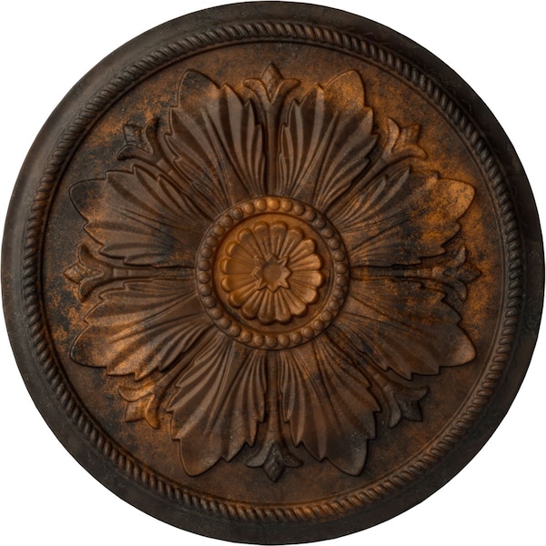 Ekena Millwork Kaya Ceiling Medallion (Fits Canopies up to 5 1/4"), Hand-Painted Rust, 23 5/8"OD x 1 1/2"P CM23KARUS - main